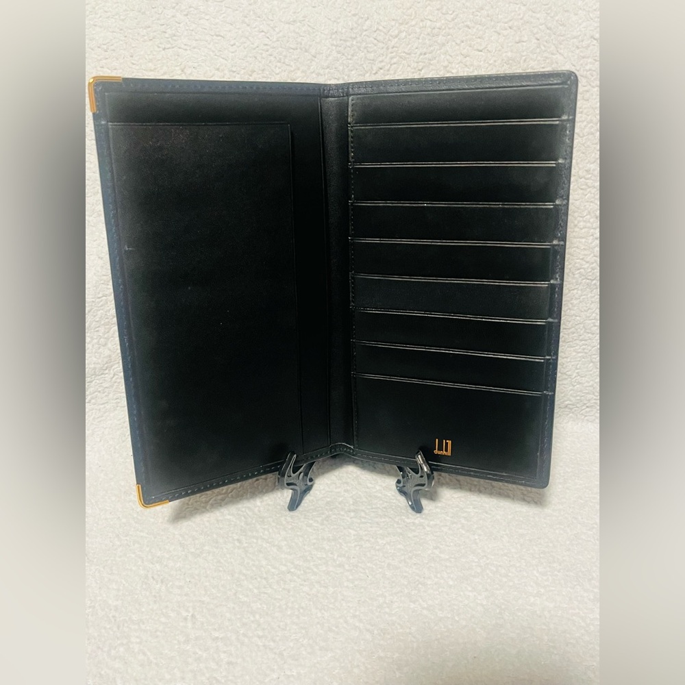 Dunhill Black Leather Checkbook/Wallet - Picture 4 of 9